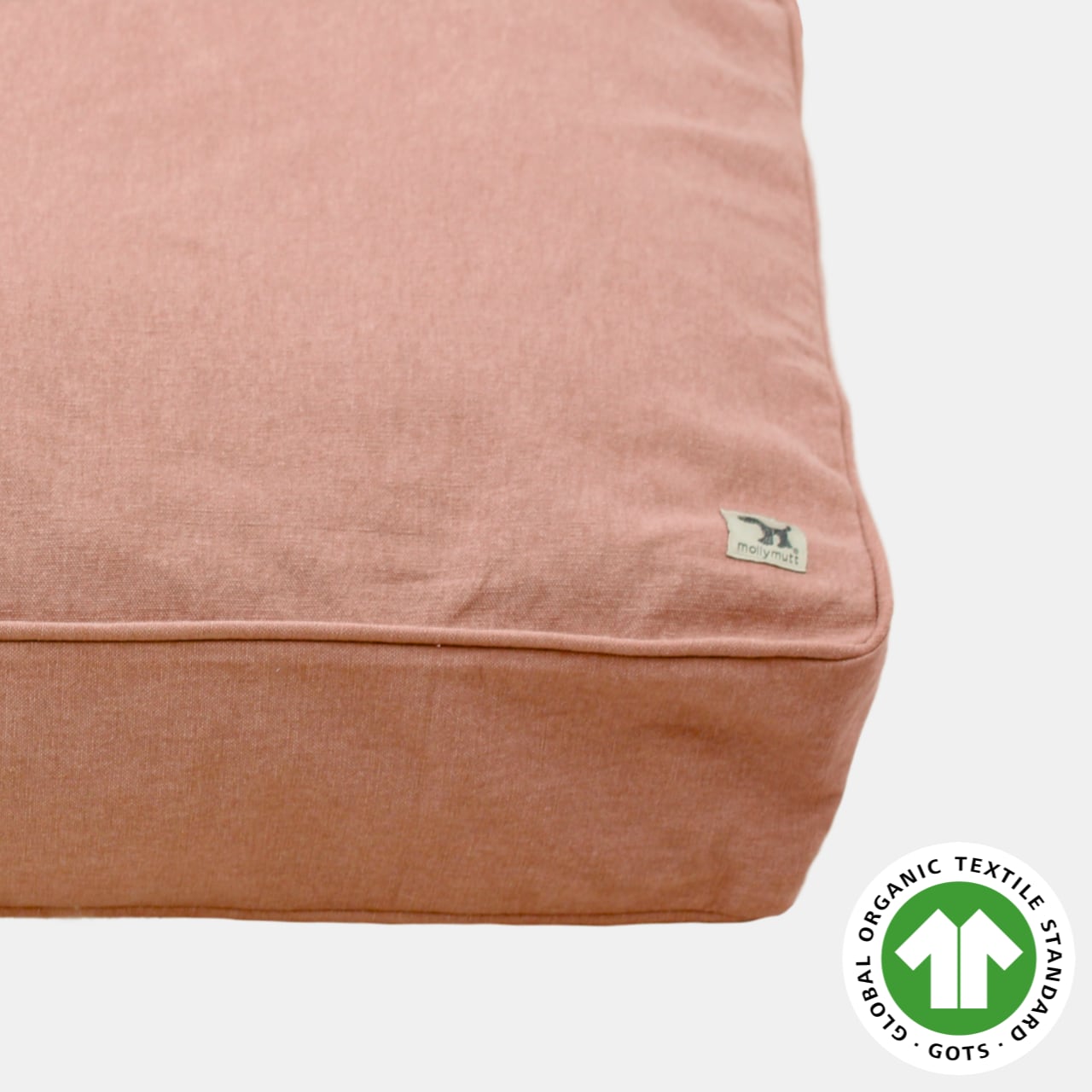 Dusty Pink 100% Organic Cotton Dog Bed Cover - Non-toxic