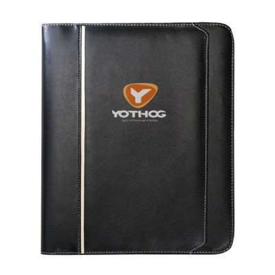 B-8120 - Black Leatherette Zippered Binder Padfolio B-8120 - Black Leatherette Zippered Binder Padfolio