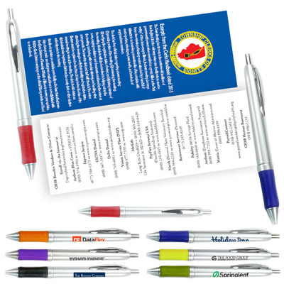 PW-3007 - Silver Barrel Banner Pen