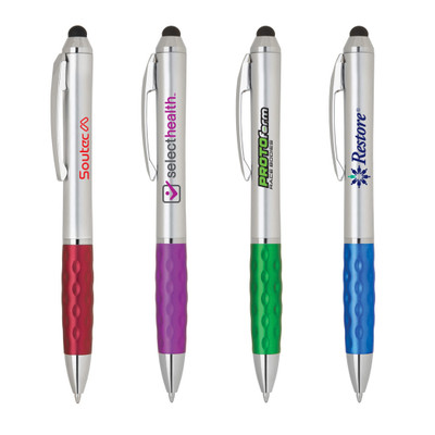 PP-191 - Textured Grip Plastic Stylus Pen