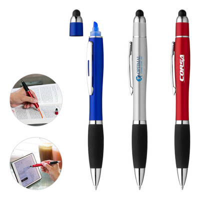 PS-1205 - 3-in-1 Highlighter Stylus Ballpoint Pen PS-1205 - 3-in-1 Highlighter Stylus Ballpoint Pen