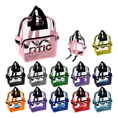 B-5469 - Rainbow Clear Vinyl Zippered Backpack B-5469 - Rainbow Clear Vinyl Zippered Backpack