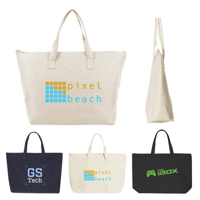 B-3412 - 22" Zippered Cotton Canvas Tote Bag B-3412 - 22" Zippered Cotton Canvas Tote Bag