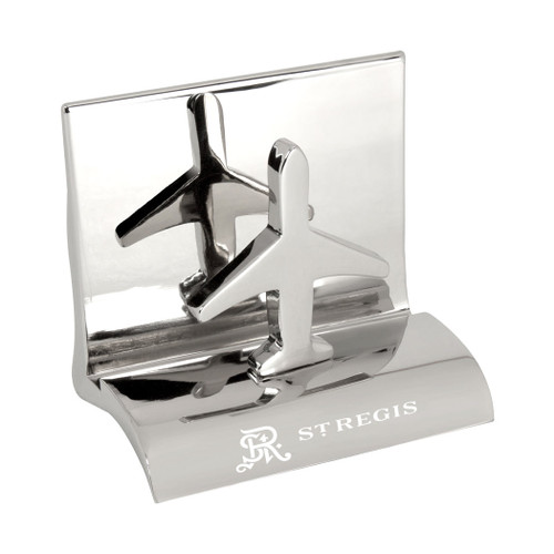 HY-6007AR -  Chrome Airplane Business Card Holder