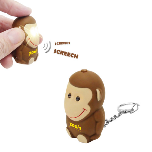 KW-1129 - Monkey LED Light & Sound Keychain