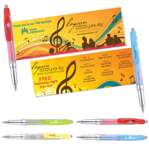 PW-3041 - Shiny Silver Banner Pen