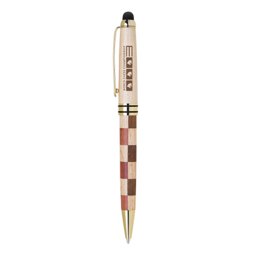 PP-188 - Wood Checkerboard Stylus Pen