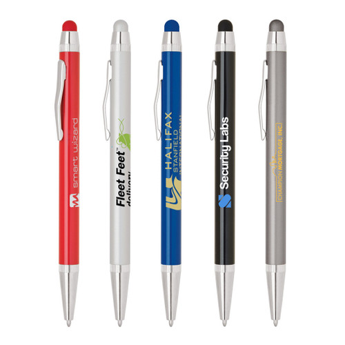 PP-201 - Metal Twist Pen with Color Rubber Stylus