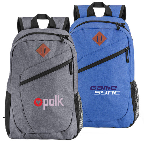 B-7457 - Heathered Polyester Backpack Bag B-7457 - Heathered Polyester Backpack Bag