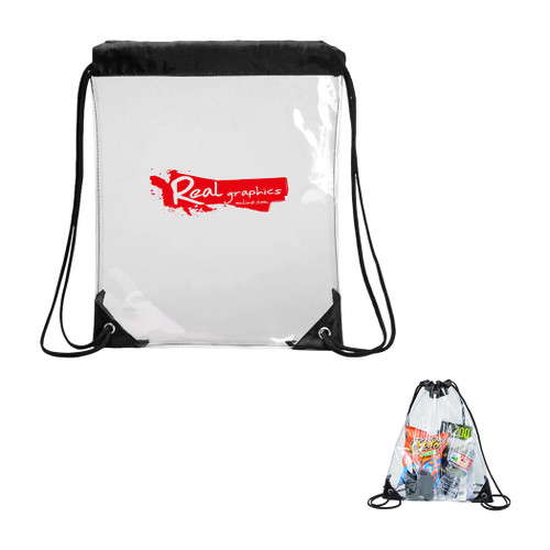 B-8478 - Clear Vinyl Drawstring Bag B-8478 - Clear Vinyl Drawstring Bag