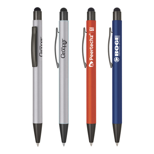 PP-214 Diamond Grip Rubber Finish Stylus Pen | Laser Engraved