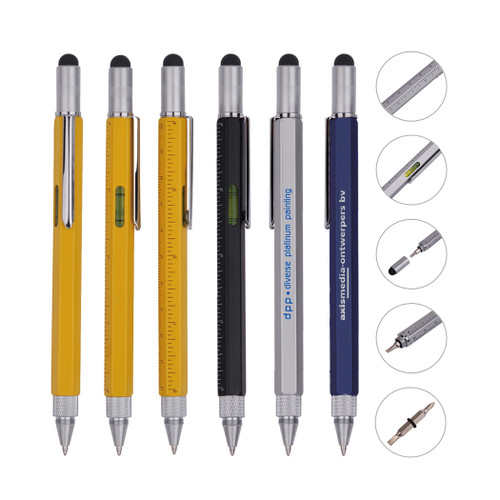 PR-1071 - Metal Multifunctional Stylus Tool Pen