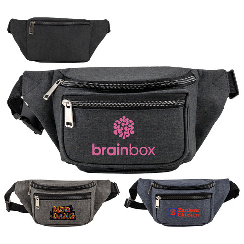 B-8851 - Triple Zipper Heather Fanny Pack B-8851 - Triple Zipper Heather Fanny Pack