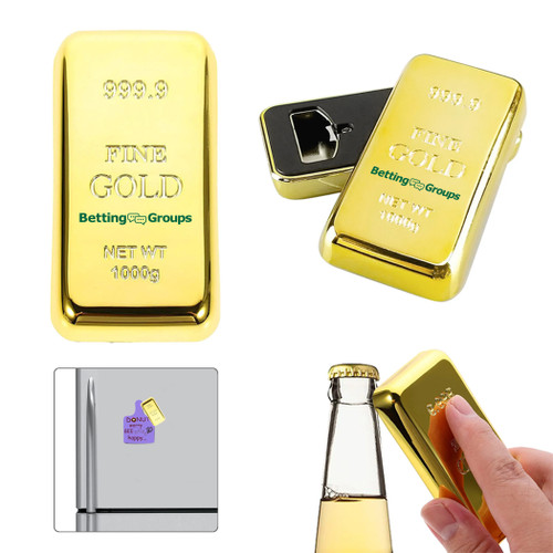 DW-8020 - Golden Nugget Bottle Opener & Magnet DW-8020 - Golden Nugget Bottle Opener & Magnet