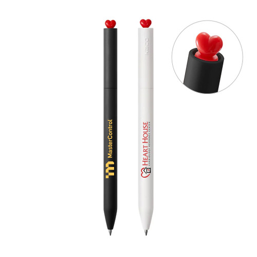 PW-3085 - Kaco Red Heart Gel Pen with Antibacterial Grip