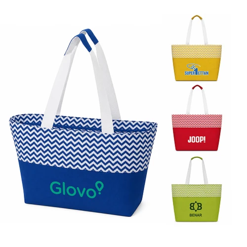 B-9214 - Biscayne Chevron Zippered Tote Bag