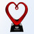 DT-2055 - Red Heart Glass Award with Black Base