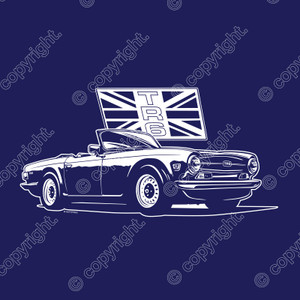 AUTOTEES DESIGN T-SHIRT TR6 FLAG FOR TRIUMPH CAR ENTHUSIASTS (3Q) AUTOTEES DESIGN T-SHIRT TR6 FLAG FOR TRIUMPH CAR ENTHUSIASTS (3Q)