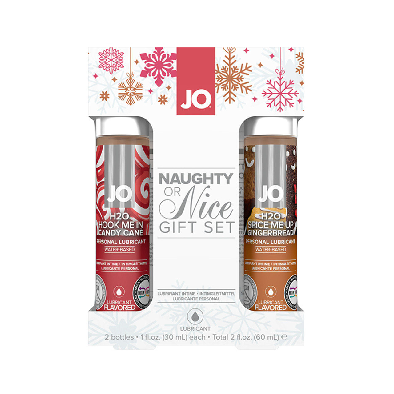 JO Naughty Or Nice Candy Cane and Gingerbread Lube Gift