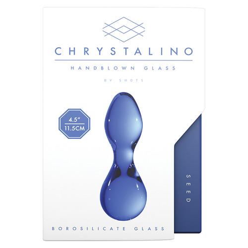 Chrystalino Blue Seed Glass Anal Butt Plug
