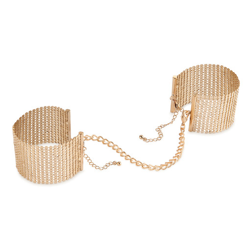 Bijoux Indiscrets-Desir Metallique Metallic Mesh Handcuffs-Gold