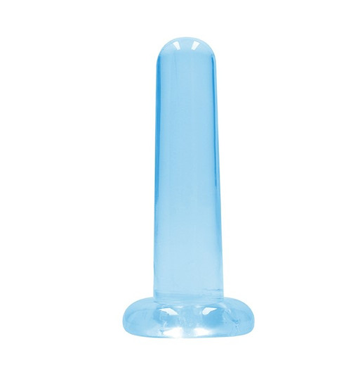 RealRock Crystal Clear Non Realistic 5 Inch Dildo by Shots-Blue
