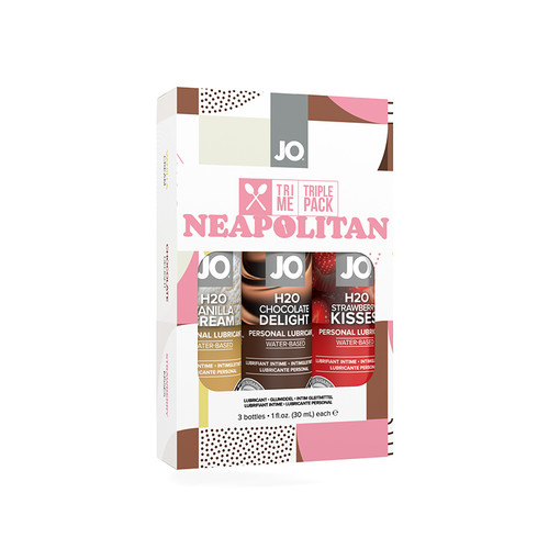 JO Tri Me Triple Pack Neapolitan H2O Flavored Lubricants