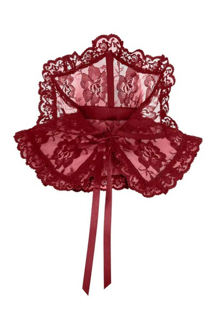 Lace Neck Collar by Daisy Corsets-Dark Red