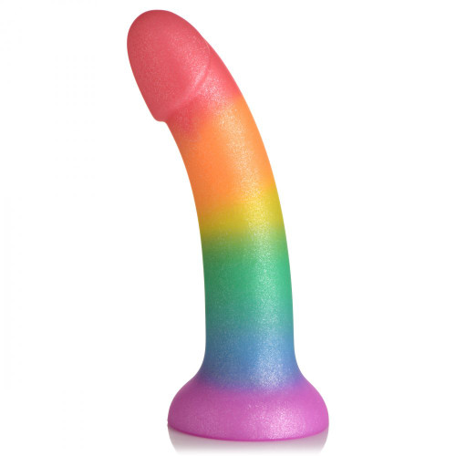 Simply Sweet 6.5 Inch Phallic Rainbow Silicone Dildo