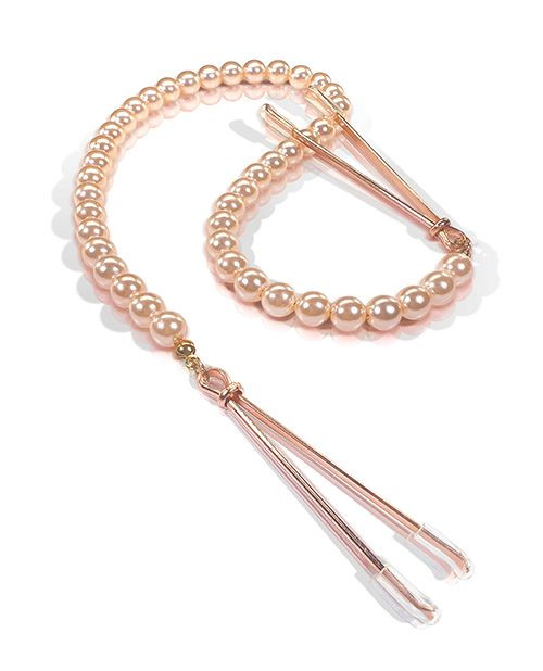 Nixie Pearl Drop Tweezer Nipple Clamps-Rose Gold