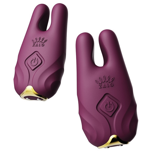 Zalo Nave Vibrating Nipple Clamps-Velvet Purple