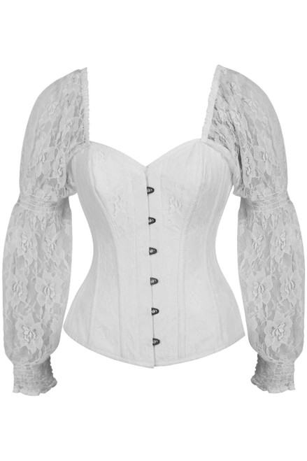 Top Drawer White Lace Long Sleeve Corset Top by Daisy Corsets