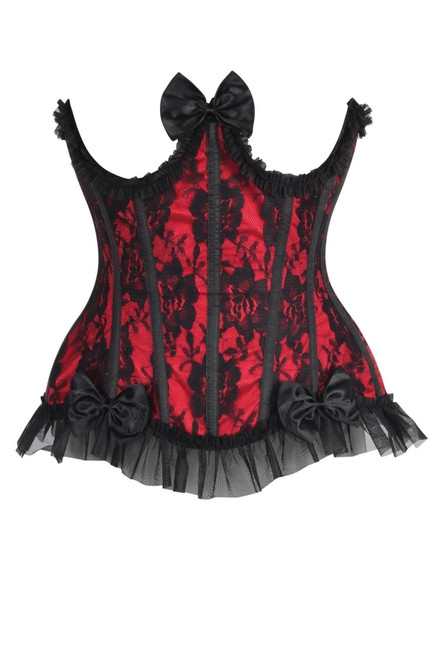 Daisy Corsets Red with Black Lace Under Bust Burlesque Corset