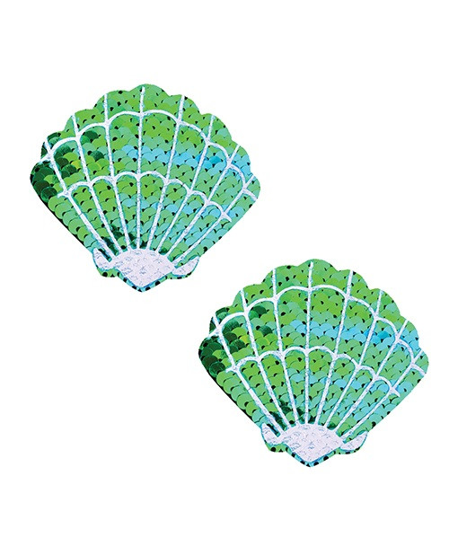 Green/Blue Sequins Sea Shells Under the Sea Nipztix Pasties