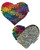 Pastease Reversible Sequin Heart Nipple Pasties-Rainbow/Silver 