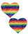Pastease Glitter Heart Nipple Pasties-Rainbow 
