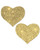 Pastease Glitter Heart Nipple Pasties-Gold