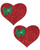 Pastease Glitter Heart Nipple Pasties-Red with Green Bow