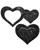 Pastease Glitter Heart Nipple Pasties-Black Peek A Boob