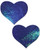 Pastease Liquid Faux Leather Nipple Pasties-Blue Spectrum Hearts