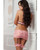 Pink Strappy Lace Bustier Mini Skirt Garter Set by G World Intimates