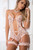 Pink Cut Out Lace Teddy Romper and Garter Set by G World Intimates