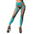 Turquoise Slashed Design Crotchless Leggings by Beverly Hills Naughty Girl