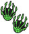 Pastease Neon Green Boney Zombie Hands Nipple Pasties