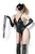 Coquette Lingerie Black Wetlook Gloves with Finger Whips