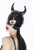 Coquette Lingerie Black Wetlook Devil Mask with Horns