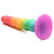 Simply Sweet 6.5 Inch Zigzag Rainbow Silicone Dildo