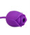 Suction Rose Vibrator with Thrusting Tail-Purple