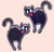Pastease Scaredy Black Cat Hissing Kitty Nipple Pasties