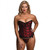 Scarlet Seduction Red Lace Up Corset and Thong Set